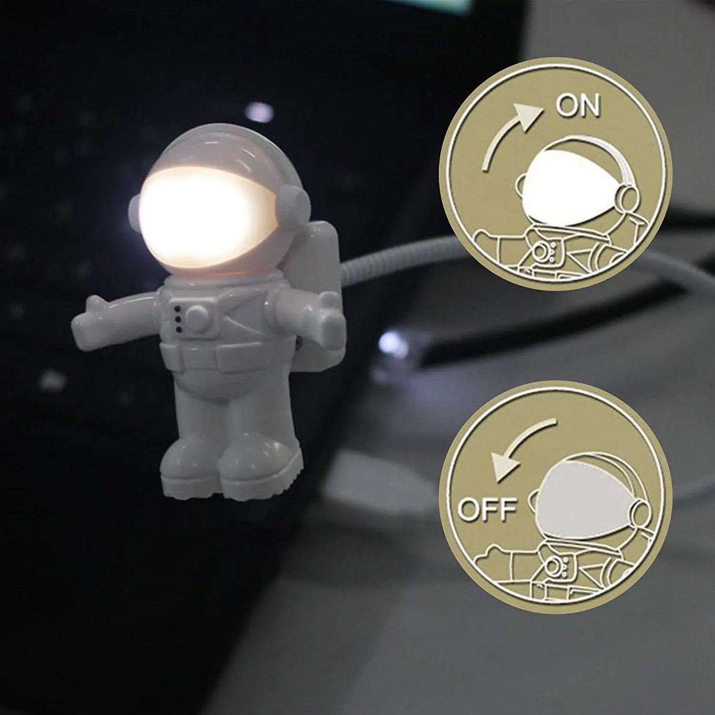 Adjustable Astronaut USB LED Night Light for Laptops