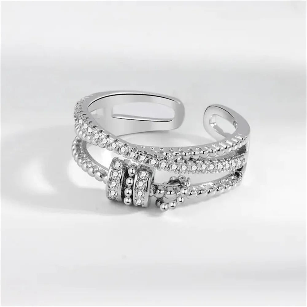 Zircon Crystal Planet Ring: Vintage Universe Star Design
