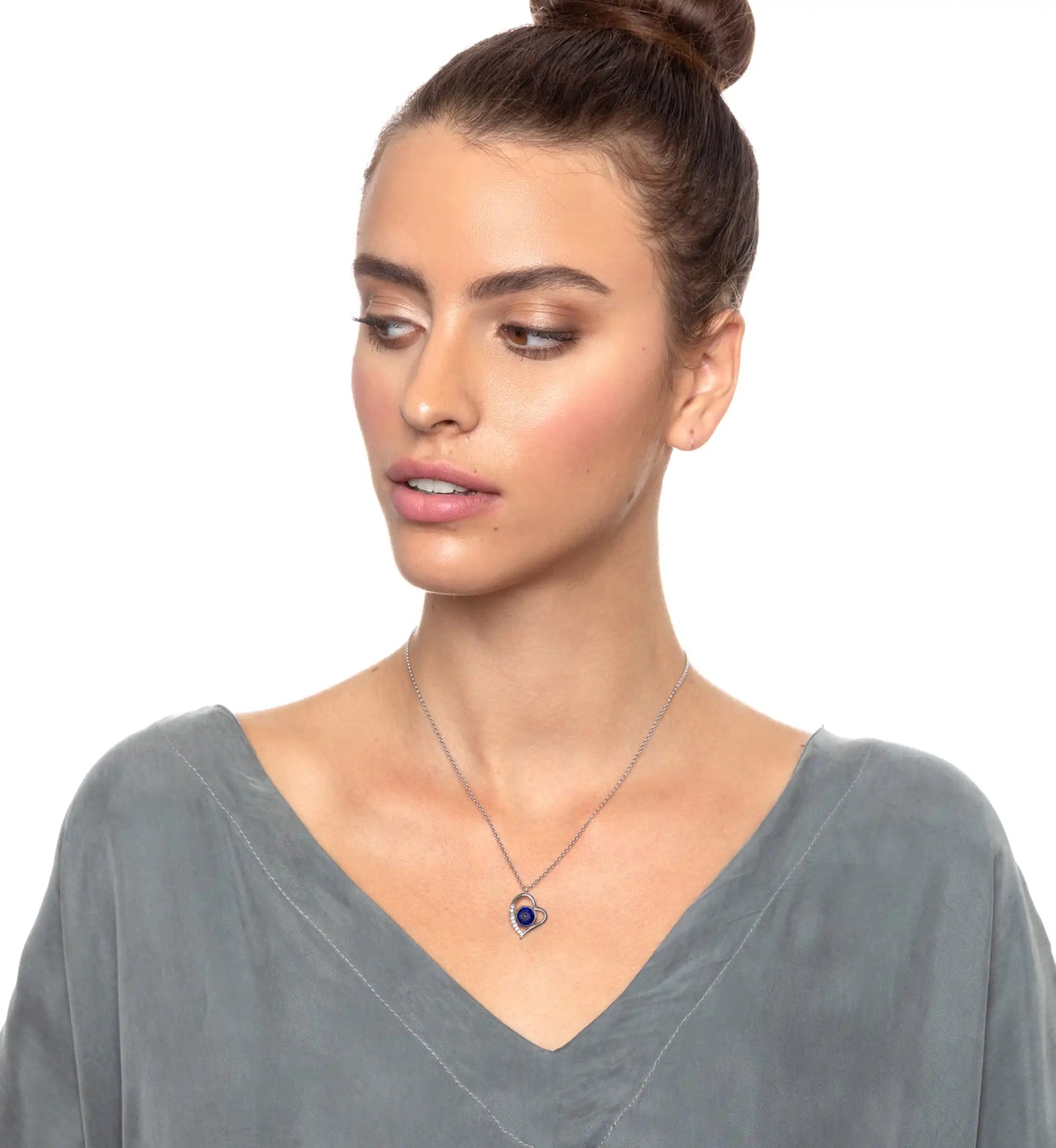 925 Sterling Silver Ana Bekoach Necklace Kabbalah Heart Pendant 24k Gold Inscribed