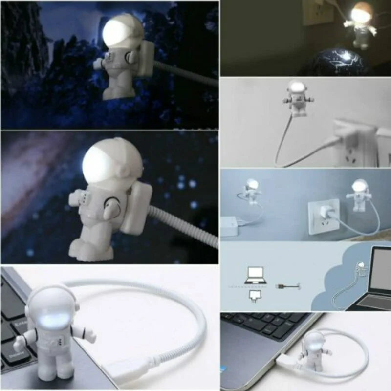 Adjustable Astronaut USB LED Night Light for Laptops