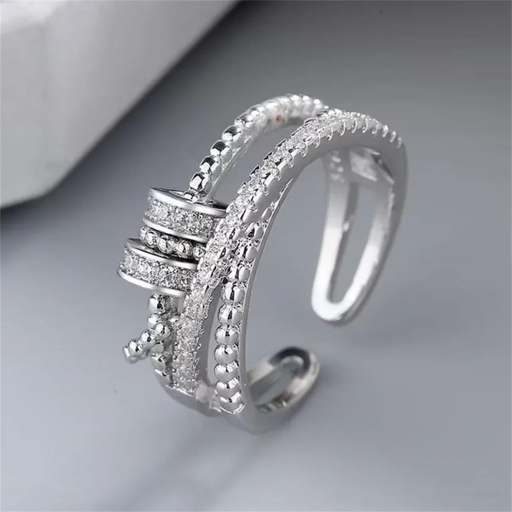 Zircon Crystal Planet Ring: Vintage Universe Star Design