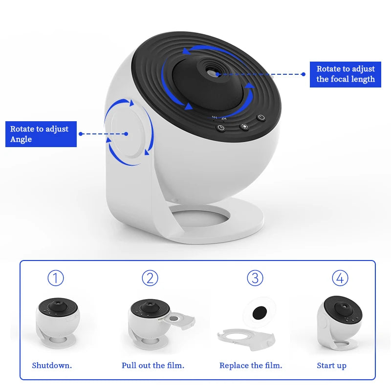 360° Galaxy Projector Night Light