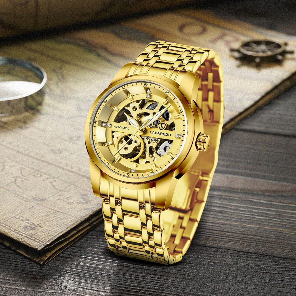 A Men'S Watch Automatic Mechanical Watches Self Winding Diamond Dial Stainess Steel Watches Business Watches Gift for Men