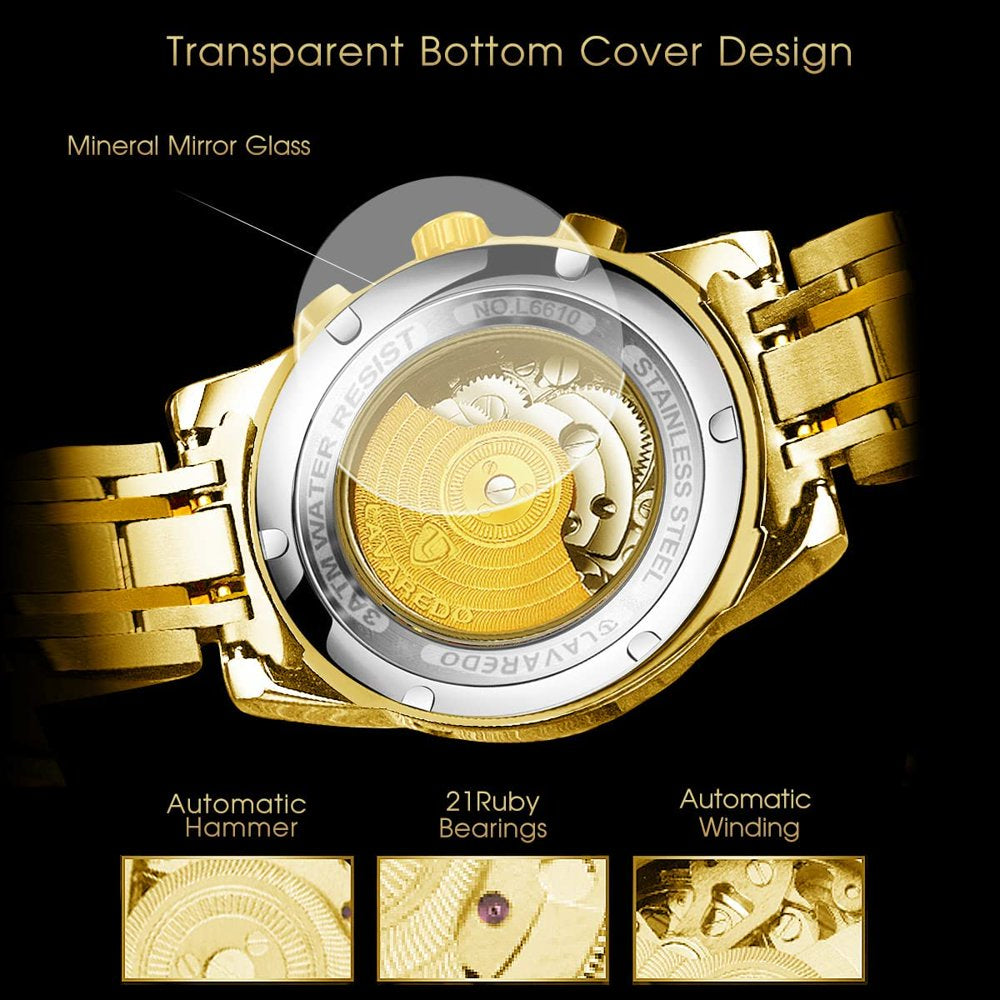 A Men'S Watch Automatic Mechanical Watches Self Winding Diamond Dial Stainess Steel Watches Business Watches Gift for Men