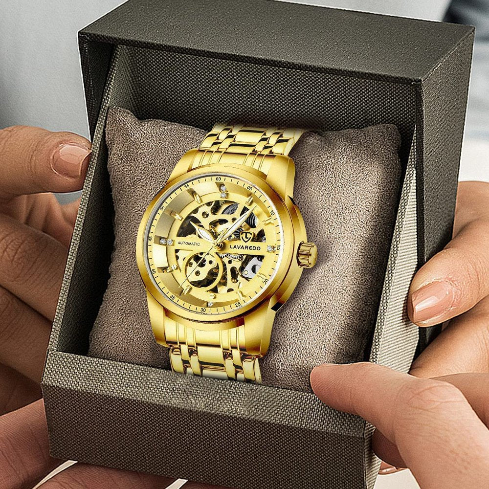 A Men'S Watch Automatic Mechanical Watches Self Winding Diamond Dial Stainess Steel Watches Business Watches Gift for Men