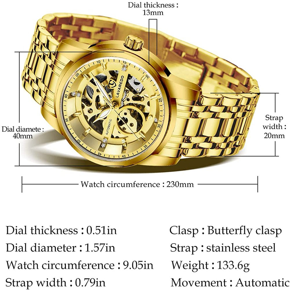 A Men'S Watch Automatic Mechanical Watches Self Winding Diamond Dial Stainess Steel Watches Business Watches Gift for Men