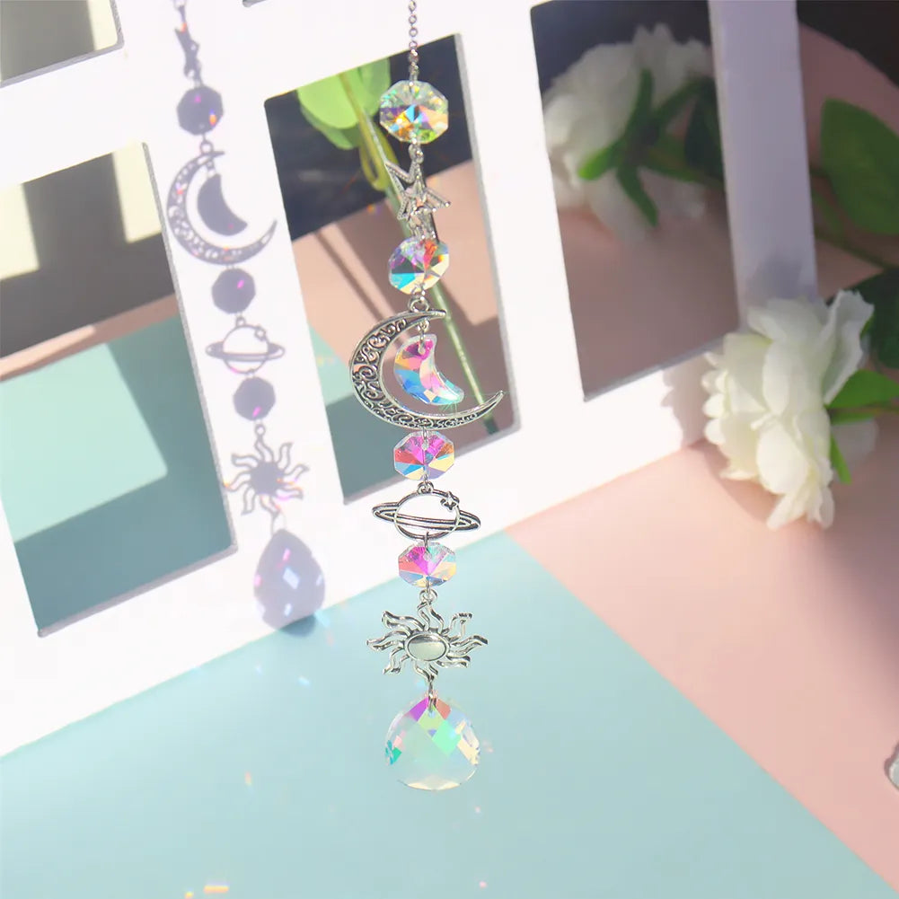 Crystal Wind Chime Moon Sun Catcher