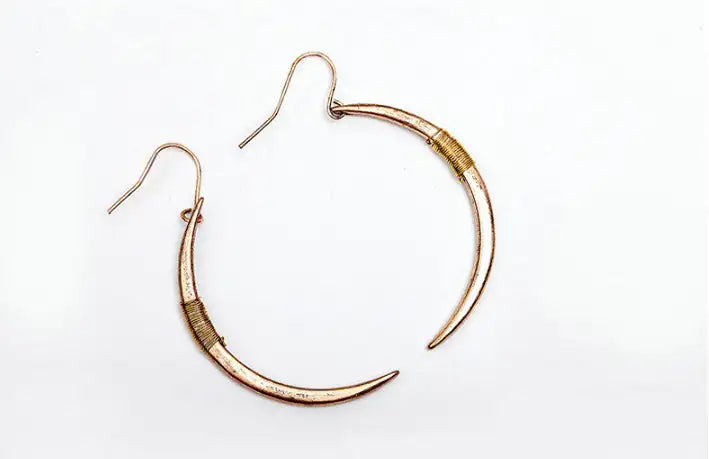 Crescent Moon Earrings In Gold And Silver Plating