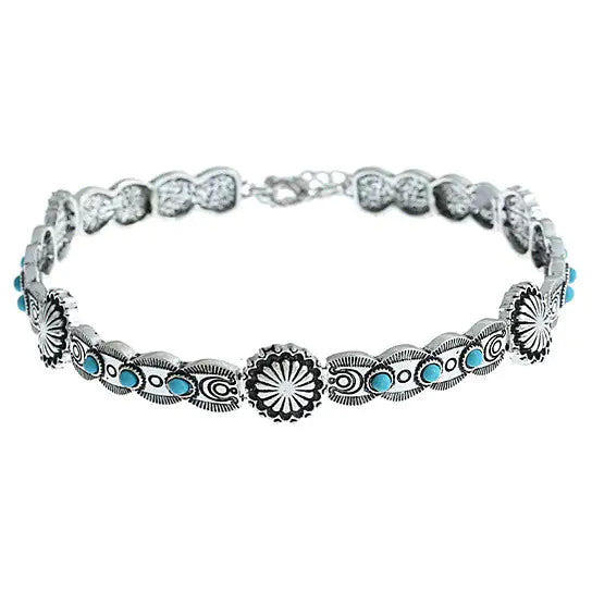 Blue Moon Choker Necklace In Antique Finish