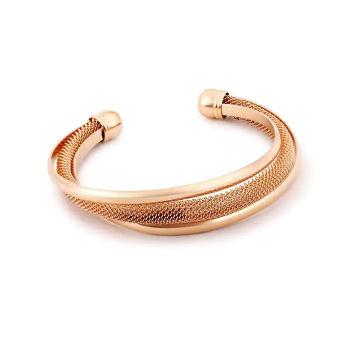 Capri Moon Gold Italian Design Mesh Cuff Bracelet