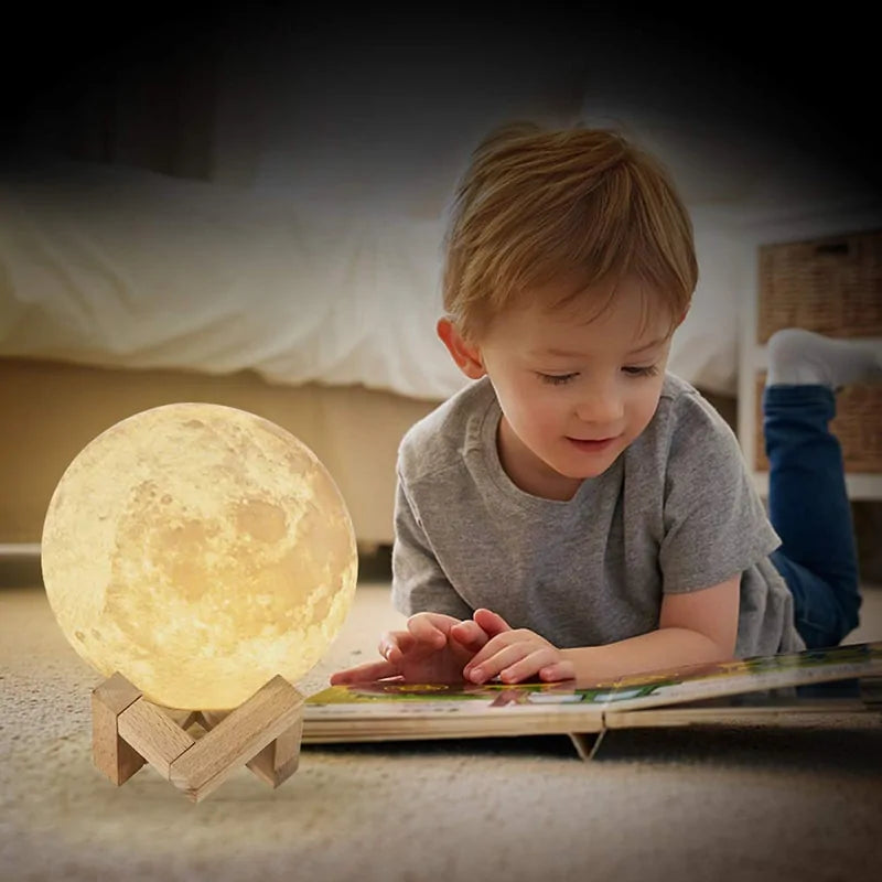 USB Rechargeable 3D Print Moon Lamp